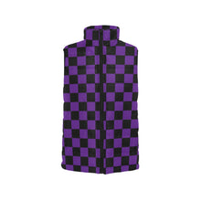 Load image into Gallery viewer, Checker Purple Women's Padded Vest Jacket (Model H44)