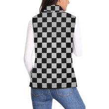Load image into Gallery viewer, Checkers Grey Women's Padded Vest Jacket (Model H44)