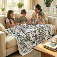 Load image into Gallery viewer, Bulldogs Coloring Doodle Blanket 100×150cm (24-Color Markers)
