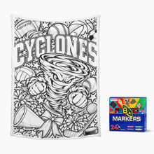 Load image into Gallery viewer, Cyclones Coloring Doodle Blanket 100×150cm (24-Color Markers)