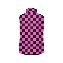 Load image into Gallery viewer, Checker Pink Women's Padded Vest Jacket (Model H44)