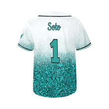 Load image into Gallery viewer, Lady Wolves White Glitter All Over Print Baseball Jersey for Women (Model T50)