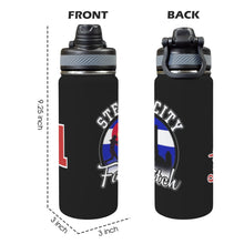 Load image into Gallery viewer, Steel City Name n Number Waterbottle Duo Lid Insulated Water Bottle with Dual-Use Lid (18oz)