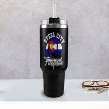Load image into Gallery viewer, LW 40 OZ Black/black 40oz Tumbler with Black Handle