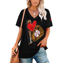 Load image into Gallery viewer, Women Short-Sleeve V-Neck T-Shirt