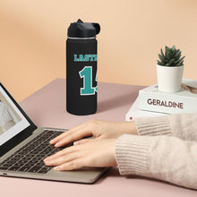 Load image into Gallery viewer, LW Waterbottle BLACK Insulated Water Bottle with Straw Lid (18 oz)