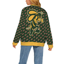 Load image into Gallery viewer, Ribbed Cardigan Leopard NUMBER FOOTBALL big back Women's Ribbed Cardigan (Model H73)