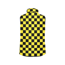 Load image into Gallery viewer, Checker Yellow Women's Padded Vest Jacket (Model H44)