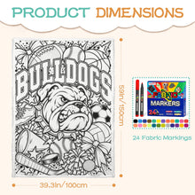 Load image into Gallery viewer, Bulldogs Coloring Doodle Blanket 100×150cm (24-Color Markers)