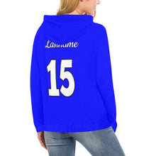 Load image into Gallery viewer, Steel City Name Number Blue All Over Print Hoodie for Women (USA Size) (Model H13)