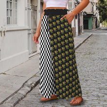 Load image into Gallery viewer, School Spirit Pants Checker Mascot Hornet Elastic Waist Tether Pockets Wide Leg Pants