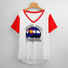 Load image into Gallery viewer, Women Short-Sleeve V-Neck T-Shirt