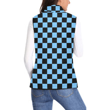 Load image into Gallery viewer, Checker Carolina Blue Women's Padded Vest Jacket (Model H44)
