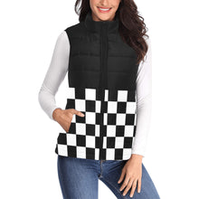 Load image into Gallery viewer, Checker Half Women's Padded Vest Jacket (Model H44)