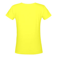 Load image into Gallery viewer, Steel City Sting Yellow Softballs (1) Women's Deep V-neck T-shirt (Model T19)