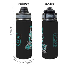 Load image into Gallery viewer, LW Waterbottle Duo Lid Black Insulated Water Bottle with Dual-Use Lid (18oz)