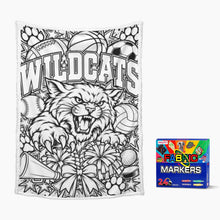 Load image into Gallery viewer, Wildcats Spirit Coloring Doodle Blanket 100×150cm (24-Color Markers)