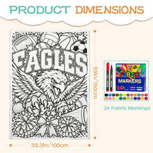 Load image into Gallery viewer, Eagles Coloring Doodle Blanket 100×150cm (24-Color Markers)