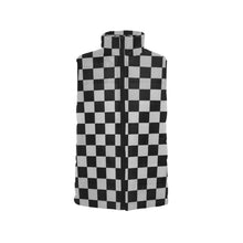 Load image into Gallery viewer, Checkers Grey Women's Padded Vest Jacket (Model H44)