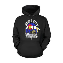 Load image into Gallery viewer, Steel City Sting Name Number Softball numbers All Over Print Hoodie for Women (USA Size) (Model H13)