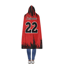 Load image into Gallery viewer, Steel City Hooded Blanket Red Black Flannel Hooded Blanket 56''x80''