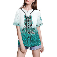 Load image into Gallery viewer, Lady Wolves White Glitter All Over Print Baseball Jersey for Women (Model T50)