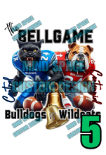Load image into Gallery viewer, Bell Game High school Rival Shirts- Centennial Bulldogs and Central Wildcats