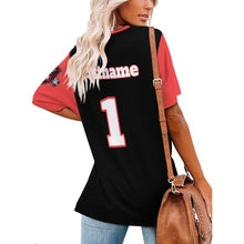 Load image into Gallery viewer, V Neck Short-sleeve Women Shirt Printed Women's Ice Silk V-Neck T-Shirt