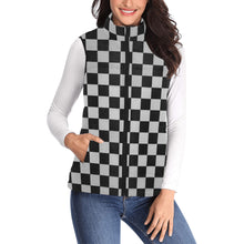 Load image into Gallery viewer, Checkers Grey Women's Padded Vest Jacket (Model H44)