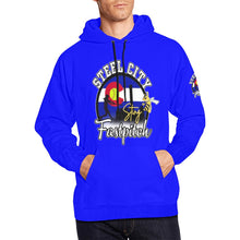 Load image into Gallery viewer, Steel City Sting men blue All Over Print Hoodie for Men (USA Size) (Model H13)
