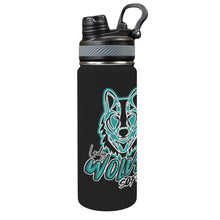 Load image into Gallery viewer, LW Waterbottle Duo Lid Black Insulated Water Bottle with Dual-Use Lid (18oz)