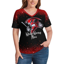 Load image into Gallery viewer, V Neck Short-sleeve Women Shirt Printed Women's Ice Silk V-Neck T-Shirt