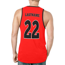 Load image into Gallery viewer, Steel City red Lastname/number New All Over Print Tank Top for Men (Model T46)