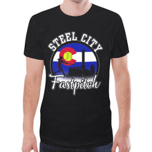 Load image into Gallery viewer, Steel City Black men New All Over Print T-shirt for Men (Model T45)