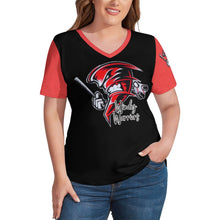 Load image into Gallery viewer, V Neck Short-sleeve Women Shirt Printed Women's Ice Silk V-Neck T-Shirt