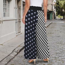 Load image into Gallery viewer, School Spirit Pants Checker Mascot Wildcats Elastic Waist Tether Pockets Wide Leg Pants