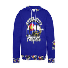 Load image into Gallery viewer, Steel City Sting Fastpitch navy code Women's Long Sleeve Fleece Hoodie (Model H55)