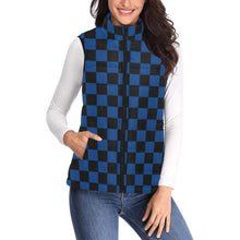 Load image into Gallery viewer, Checker Navy Women's Padded Vest Jacket (Model H44)
