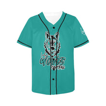 Load image into Gallery viewer, Lady Wolves Turquoise All Over Print Baseball Jersey for Women (Model T50)