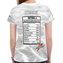 Load image into Gallery viewer, White/white words New All Over Print T-shirt for Women (Model T45)