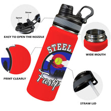 Load image into Gallery viewer, Steel City Name n Numeber Red Waterbottle Duo LidN Insulated Water Bottle with Dual-Use Lid (18oz)