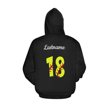 Load image into Gallery viewer, Steel City Name Number Softball numbers All Over Print Hoodie for Women (USA Size) (Model H13)