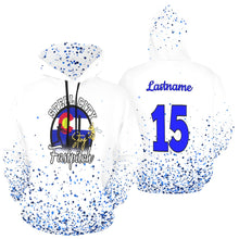 Load image into Gallery viewer, Steel City Sting Name Number blue splatter All Over Print Hoodie for Women (USA Size) (Model H13)