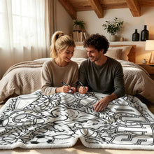 Load image into Gallery viewer, Colts Coloring Doodle Blanket 100×150cm (24-Color Markers)