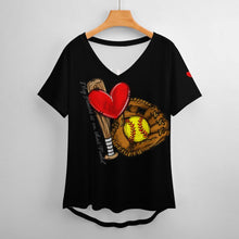 Load image into Gallery viewer, Women Short-Sleeve V-Neck T-Shirt