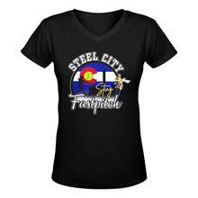 Load image into Gallery viewer, Steel City Sting oftballs (1) Women's Deep V-neck T-shirt (Model T19)