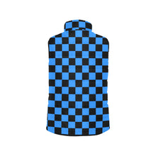 Load image into Gallery viewer, Checker Bright Blue Women's Padded Vest Jacket (Model H44)