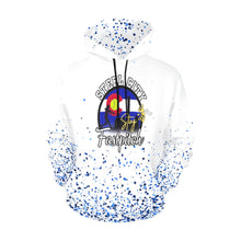 Load image into Gallery viewer, Steel City Sting Name Number blue splatter All Over Print Hoodie for Women (USA Size) (Model H13)