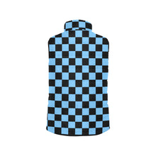 Load image into Gallery viewer, Checker Carolina Blue Women's Padded Vest Jacket (Model H44)