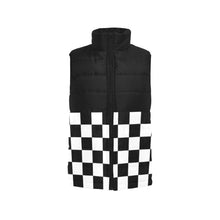 Load image into Gallery viewer, Checker Half Women's Padded Vest Jacket (Model H44)